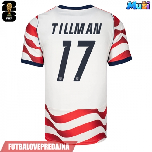 Lacne Muži Futbalové dres Spojené štáty Malik Tillman #17 MS 2026 Krátky Rukáv - Domáci
